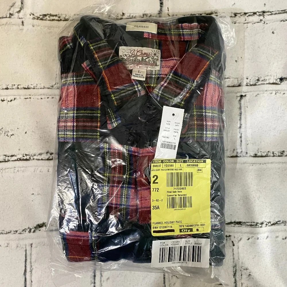 J. Crew Midweight flannel workshirt in patchwork L